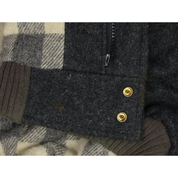 Woolrich Wool Bomber Jacket 80s Vintage Charcoal M - Picture 8 of 12